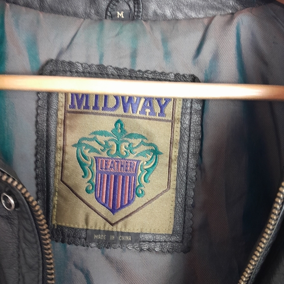 💥 EUC Men's Midway Genuine Leather Jacket, Medium - Picture 9 of 11